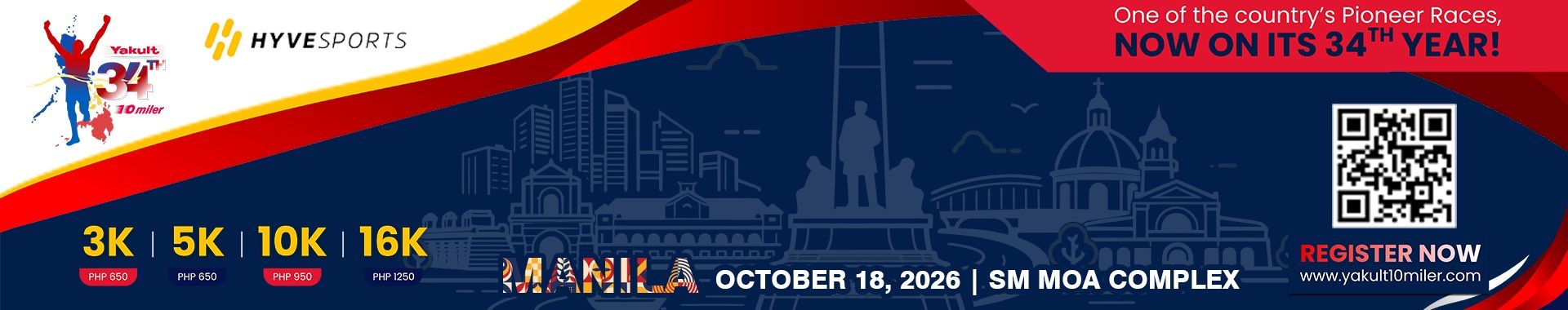 34th Yakult 10-Miler Trilogy (Manila) race event banner image