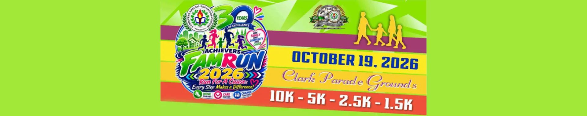 Achievers Fam Run 2026 race event banner image