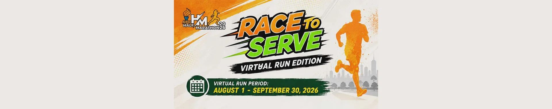 Race To Serve: Apo Half Marathon 2026 Vermosa Virtual Edition race event banner image